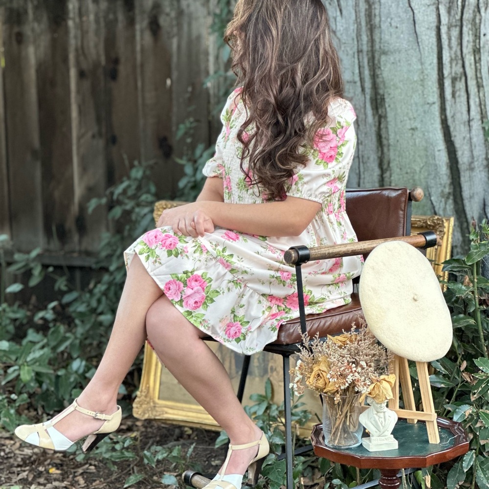 Floral Pink Cottage Dress Cottage